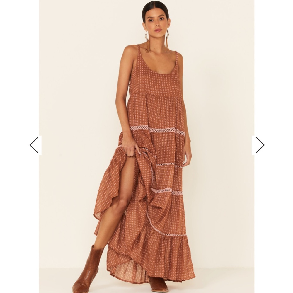 - NWT Free People Midnight Dance Printed Cotton Maxi Dress